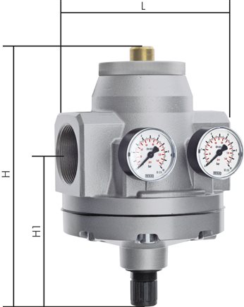 Exemplarische Darstellung: Druckregler, pilotgesteuert - Standard, Baureihe 8