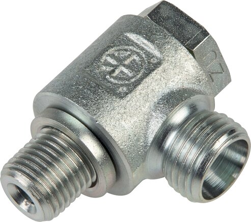 Exemplary representation: Throttle-free swivel fitting, G-thread, without nut & cutting ring, galvanised steel